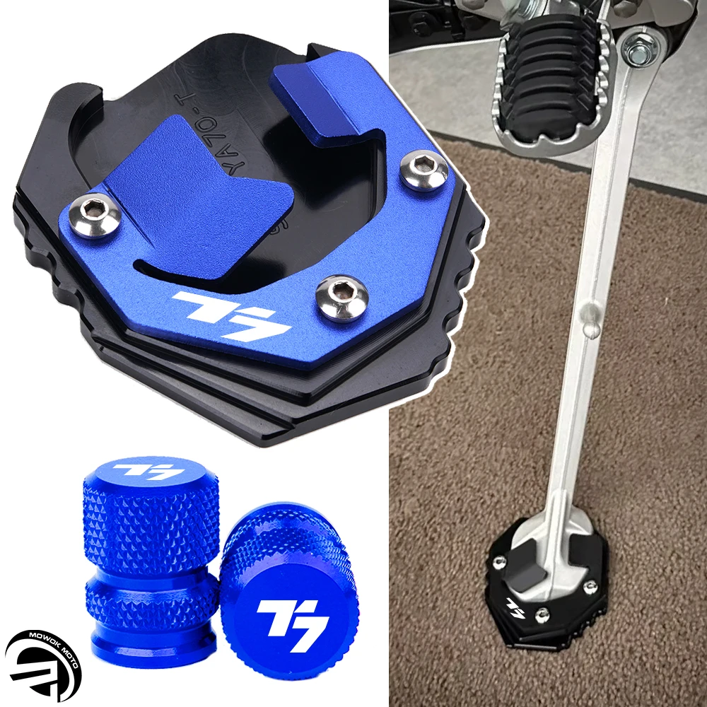 Soporte lateral para motocicleta, almohadilla ampliadora para Yamaha Tenere 700, Tenere700, T7, World Raid 2019-2024, 2022, 2023