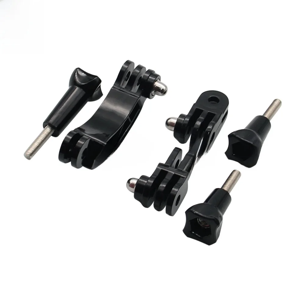 Bras d'extension incurvé pour casque + chaînes à vis à connexion rotative pour GoPro Hero 3 3 + 5 6 pour SJCAM pour accessoire de caméra Xiaomi Yi
