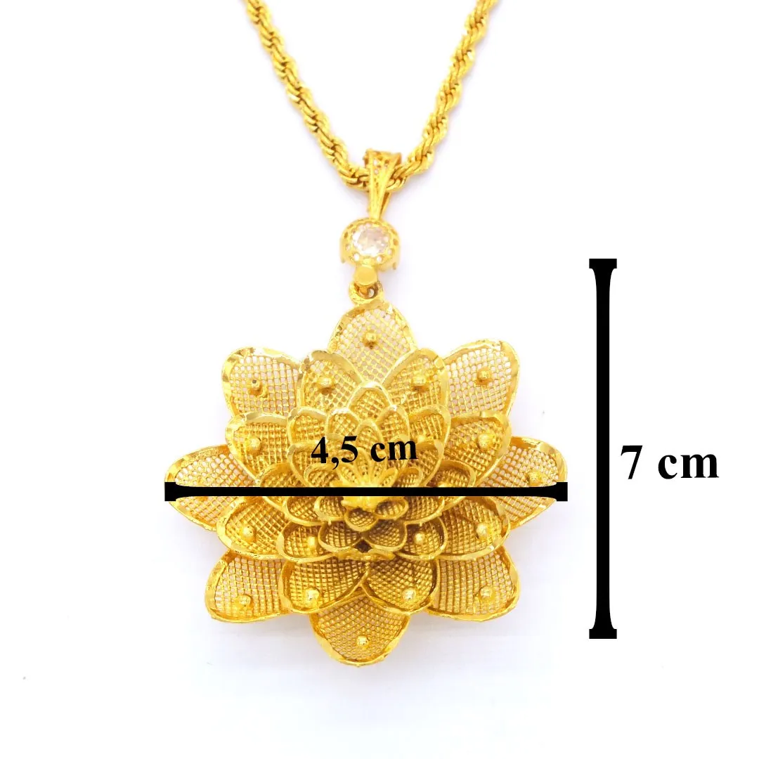 Kalung Wanita Berlapis Emas 22K 60 Cm Perhiasan Aksesori Kerja Tulle Buatan Tangan Kustom Hadiah Organisasi Pertunangan Pernikahan