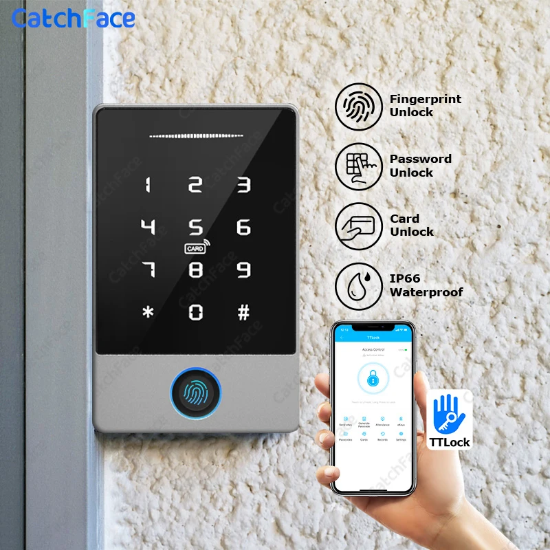 Waterproof Access Control Reader Fingerprint Door Lock App Digital Bluetooth Lock Long Range Control Exterior Door For Office