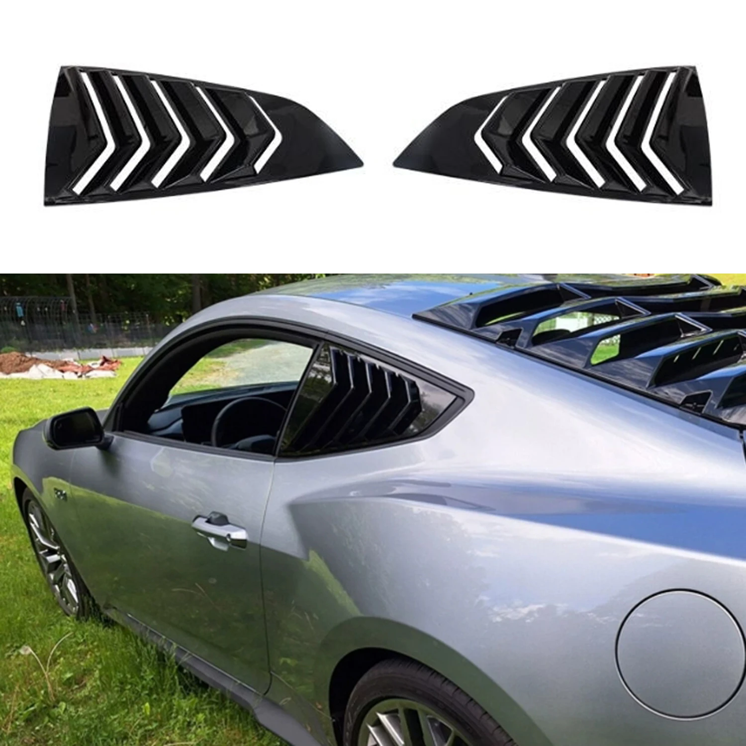 Para Ford Mustang 2024 2025, Accesorios para Auto, Cubierta de Persiana para Ventana Triangular Trasera de ABS, No Compatible con la Versión Convertible
