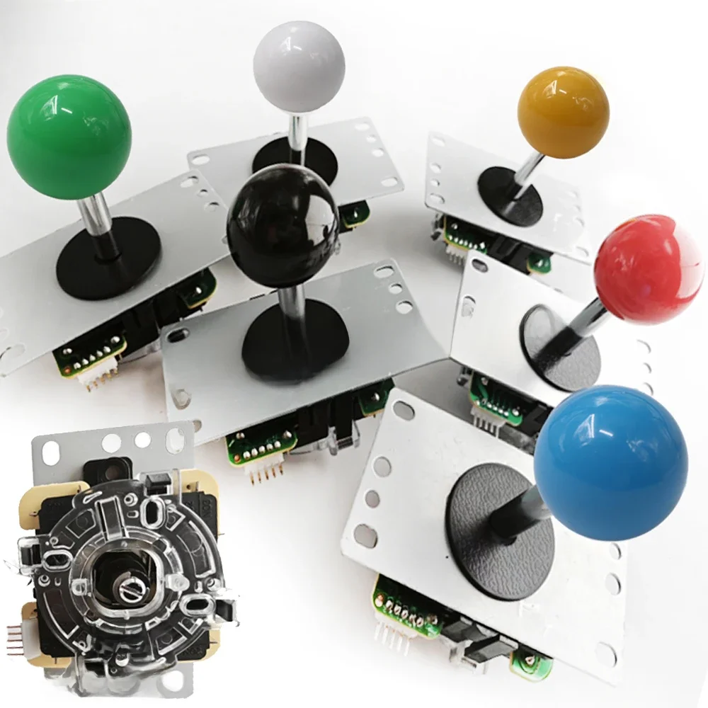 Copie du joystick d'arcade Sanwa avec rotule ronde, peut être utilisé pour la console de jeu, 5 broches