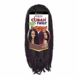 Freetress Equal Synthetic Hair Braids Double Strand Style (Havana Twist) Cuban Twist Braid 16” - Natural Texture, Lightweight