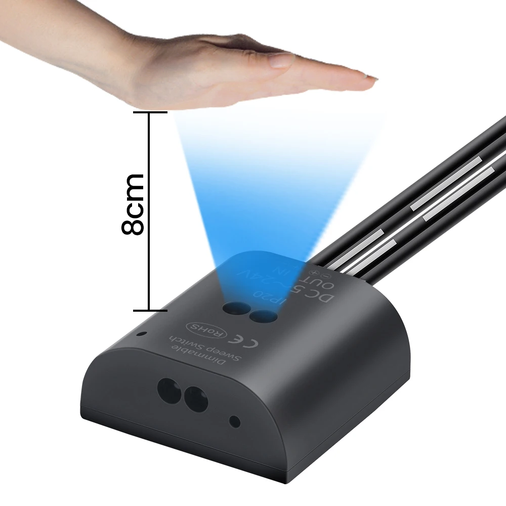 3.5A DC5-24V Hand Sweep Sensor Switch Dimmable Dual Side Sweep Switch  LED Light Accessories Bedroom Home Kitchen Wardrobe Decor