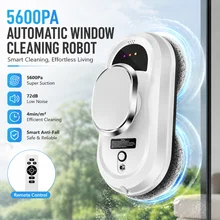 Robot Limpiacristales con IA, Limpiador Automático de Vidrios con Potente Succión, Navegación Inteligente