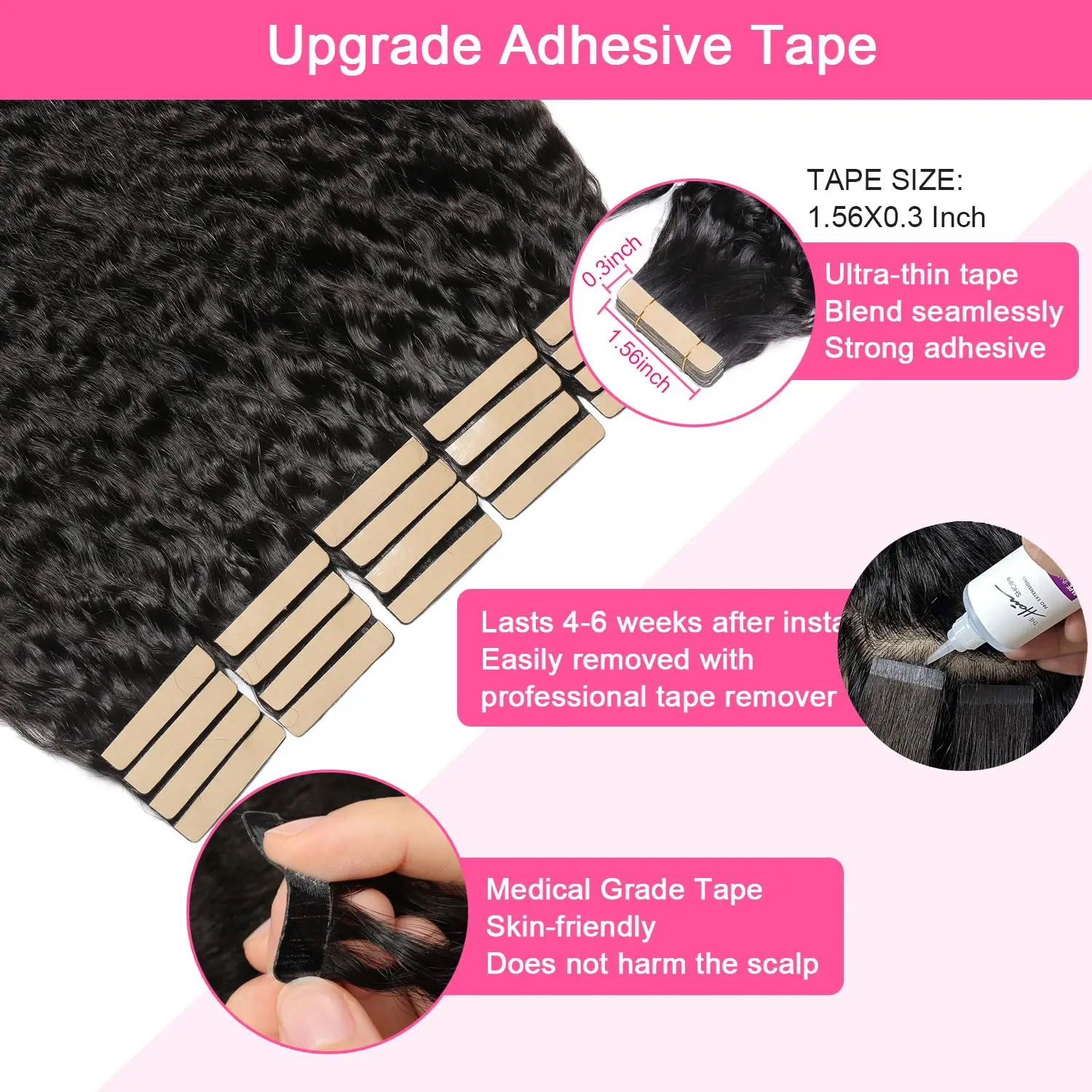 Tape In Hair Extensions Menselijk Haar Onzichtbare Kinky Rechte Tape Ins Echte Menselijke Hair Extensions Huid Inslag Natuurlijke Zwarte Tape In