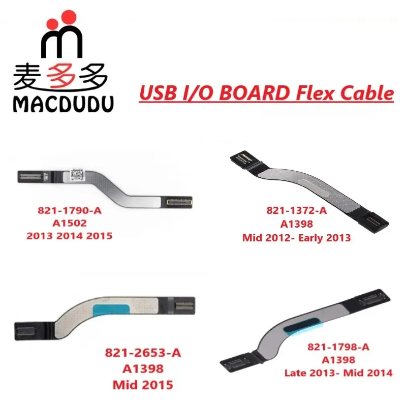 New USB I/O Board Cable 821-1798-A 821-1372-A 821-2653-A 821-1790-A For MacBook Pro Retina 15.4