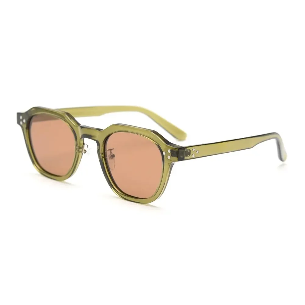 Gepolariseerde zonnebril voor dames heren TR90 vierkante polygoon vintage zonnebril met dik frame luxe merkontwerp retro brillen - afbeelding 2