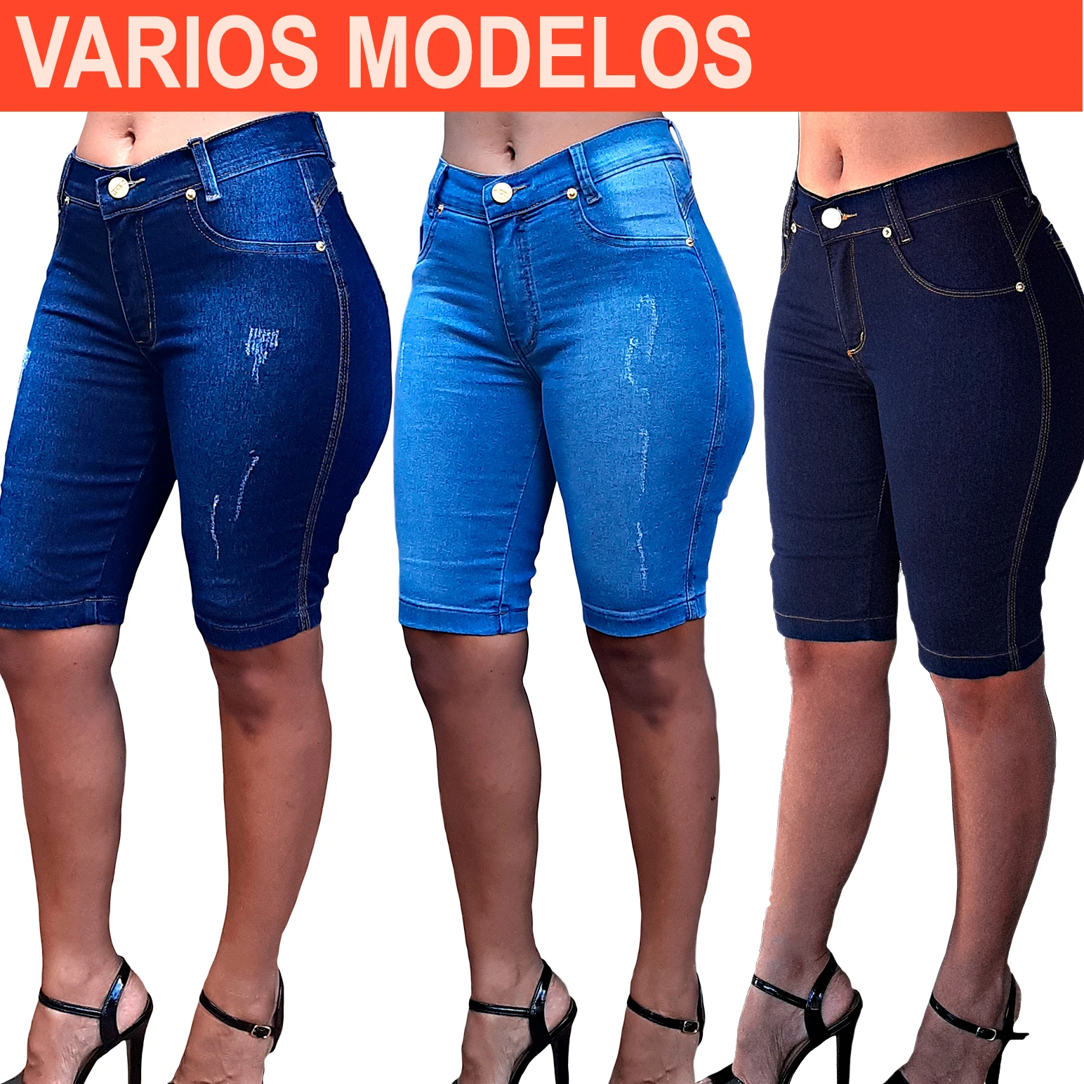 Women's Short Jeans Short Shorts Cycling Shorts High Waist Jeans With Lycra at the knee