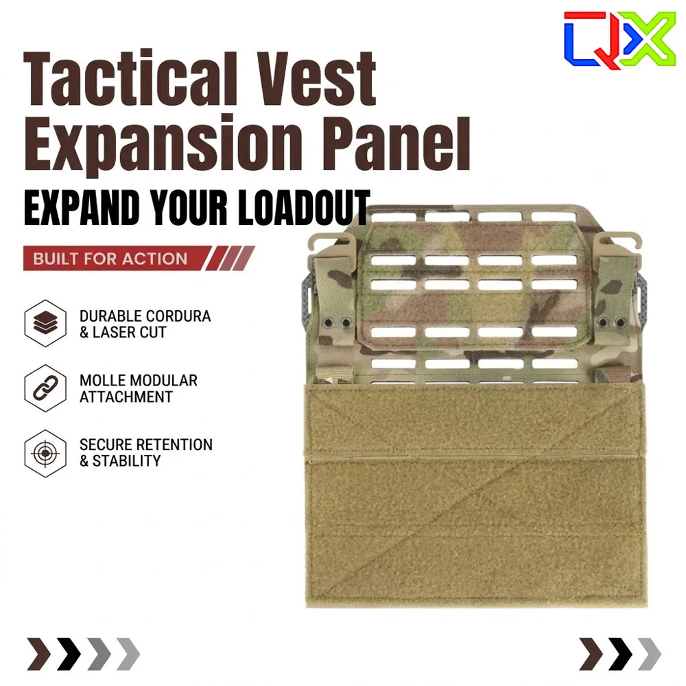 QX Tactical Vest Expansion Panel MBAV Adapter Front Placard MOLLE Attachment System Outdoor Game Accessories