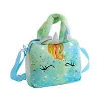 Baby Stuff Fashion Bag Unicorn Tie-Dye Plush Shoulder Bag Cute Shoulder Storage Bag Colorful Girly Crossbody Bag 3