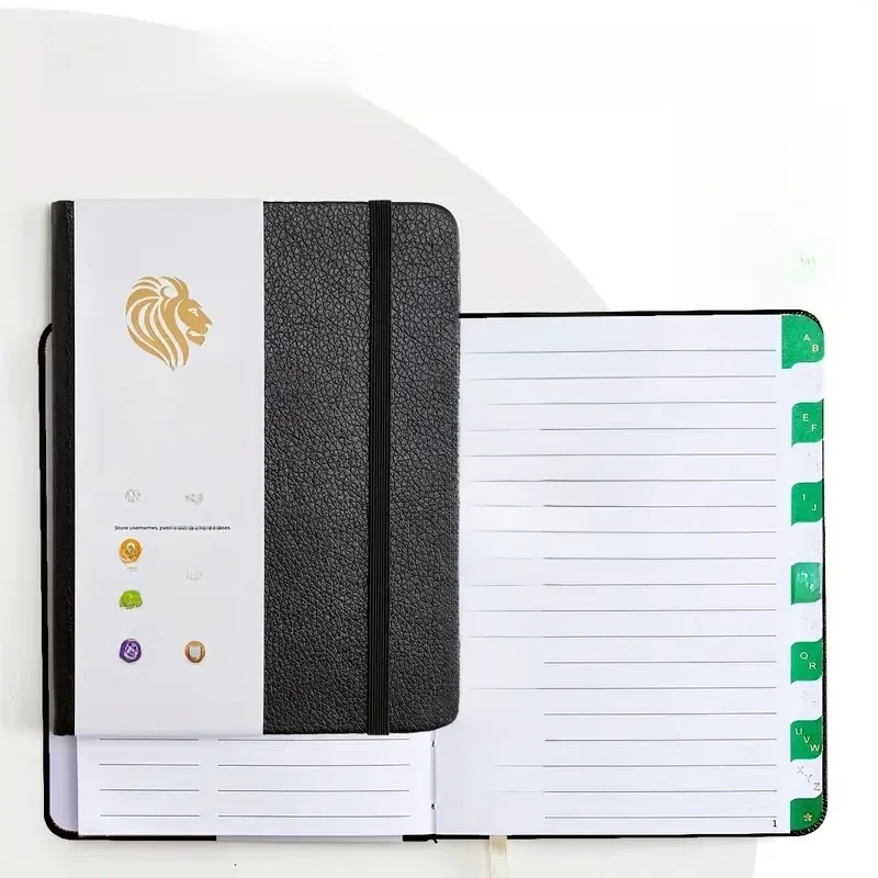 Carnet de gardien de mot de passe avec onglets alphabétiques, bloc-notes pour journal intime, bloc-notes d'écriture, fournitures scolaires et de bureau