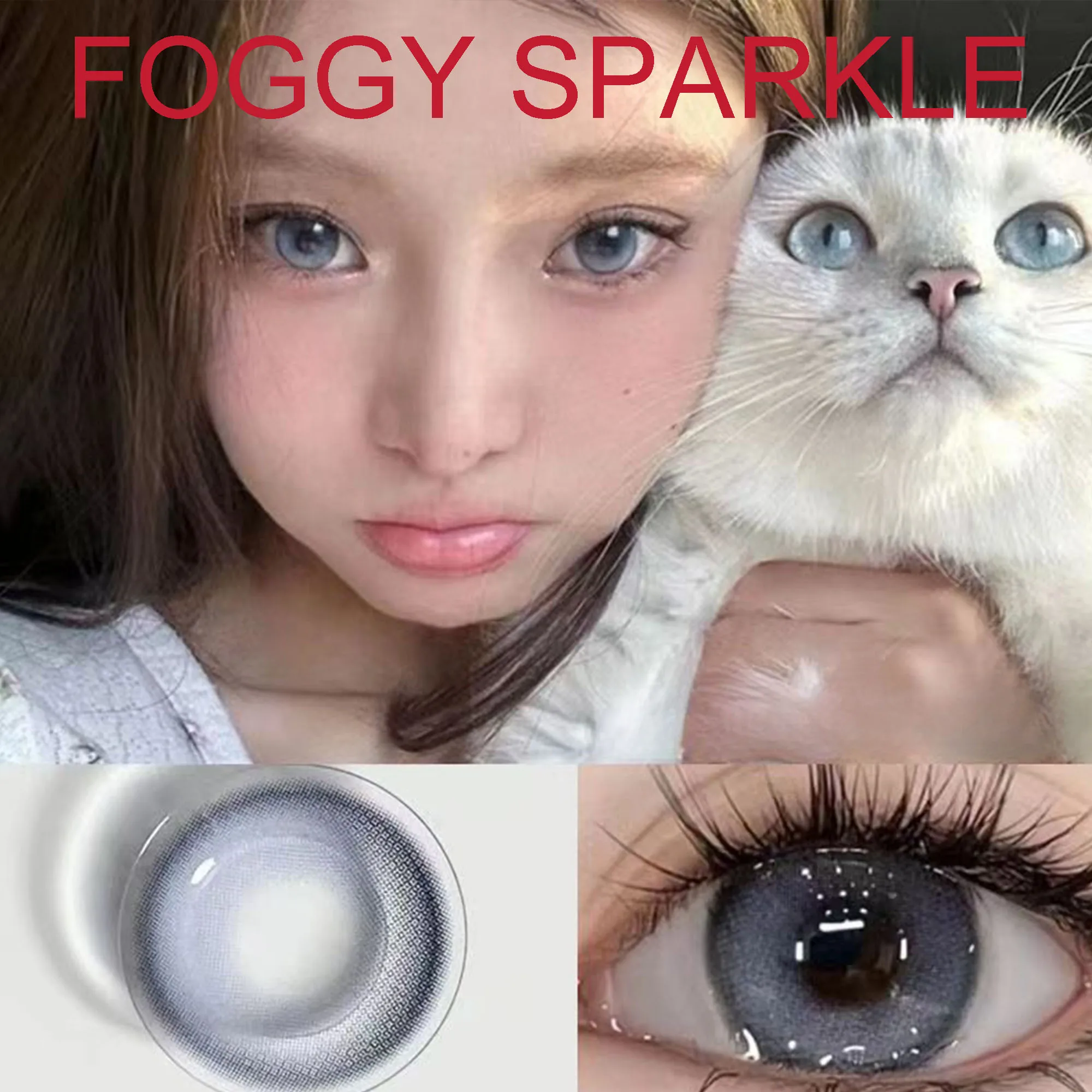 Coslens Eyewear Accessories 14.20mm Soft Contact Lenses lentille de couleur yeux Foggy Sparkle