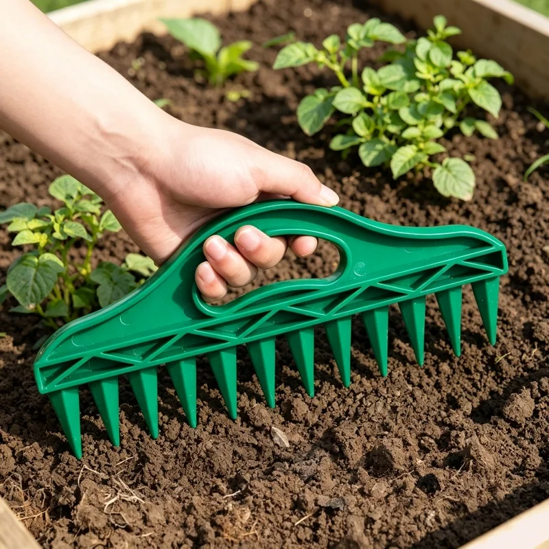 Plastic Hand Dibbler Garden Seeder Tool Soil Hole Puncher for Seed Sowing Vegetable Flower Planting Gardening Supplies