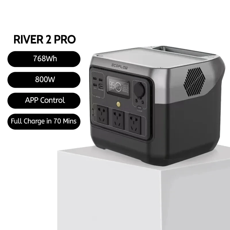 Аккумулятор EcoFlow River 2 Pro, литиевый аккумулятор для быстрой зарядки, высокомощный Мобильный Внешний аккумулятор, 768Wh, 80