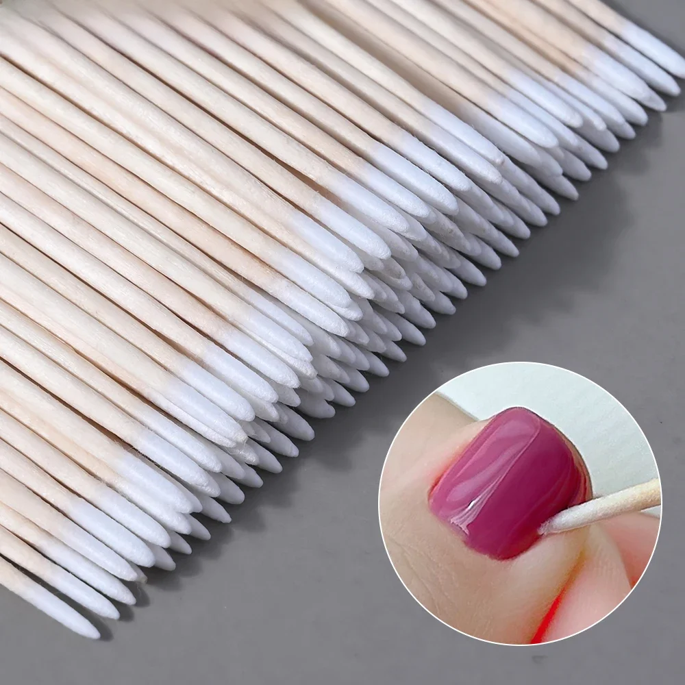 Bâtonnets en bois pour dissolvant de vernis à ongles, 100/300/500 pièces, 10cm