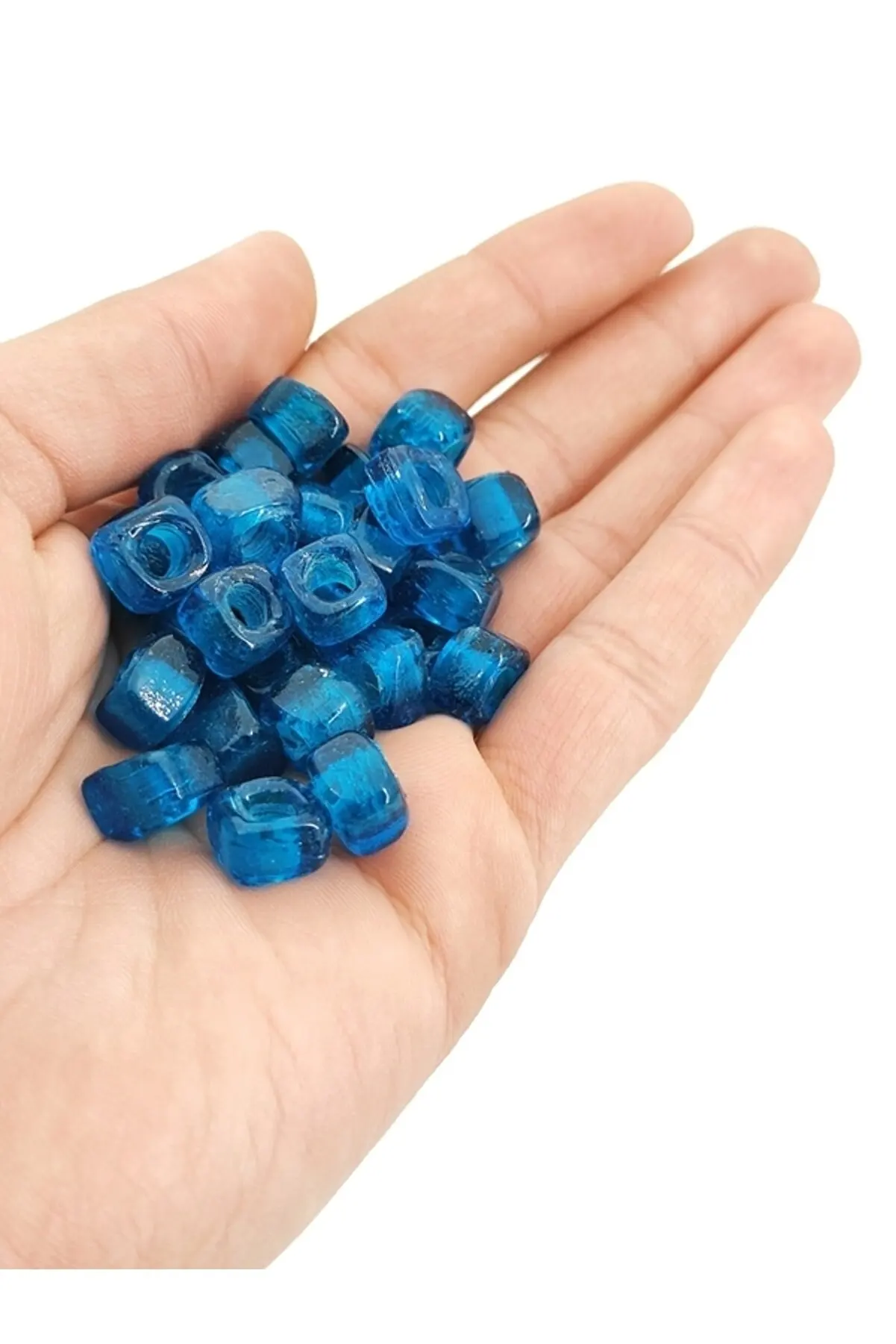 Cypress Concept Square Glass Bead Bowl Blue Medium Size 10 mm 30 Pieces