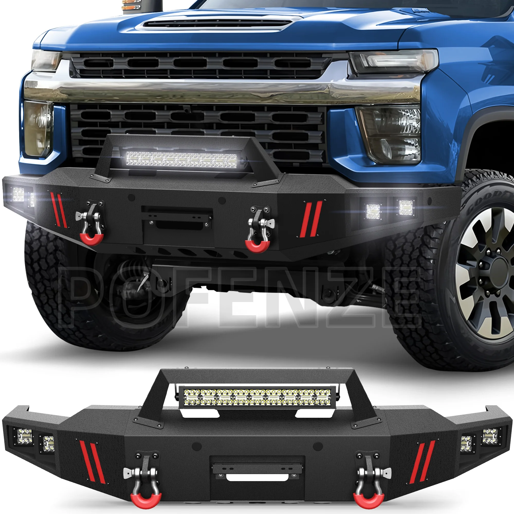 

Chevy Silverado Bumper Truck Full Width Offroad Bumper for 2020-2023 Chevrolet Silverado 2500/3500, Auto Parts