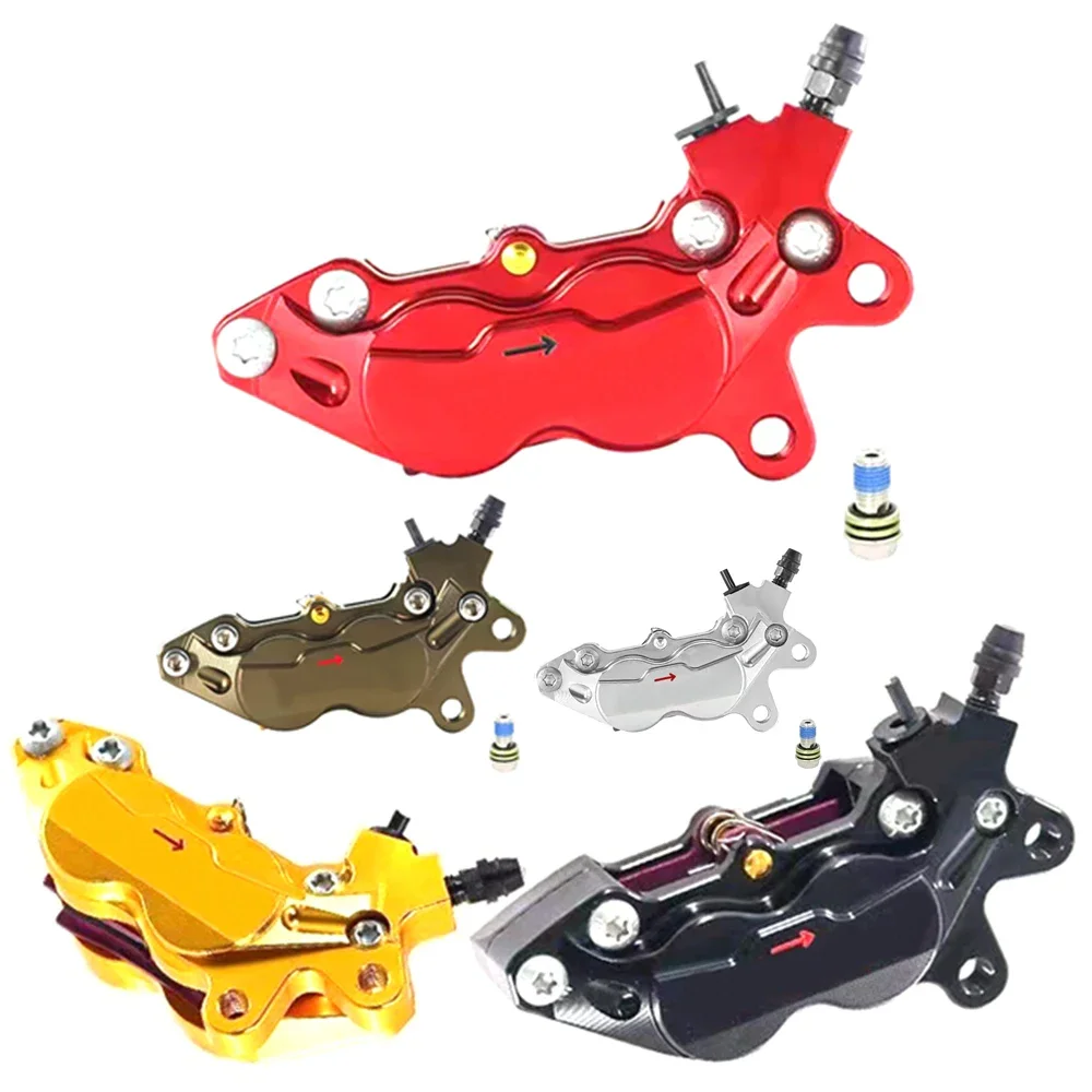 Zacisk hamulca motocyklowego 40 mm z 4 tłokami Uniwersalny do Honda Yamaha Kawasaki Suzuki Niu CNC Hamulec przedni tylny Moto Hamulec tarczowy — zdjęcie 2