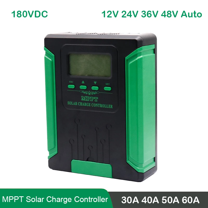 30A 40A 50A 60A MPPT Solar Charge Controller 12V 24V 36V 48V Solar Panel Battery Intelligent Regulator for Lead-acid/Lithium