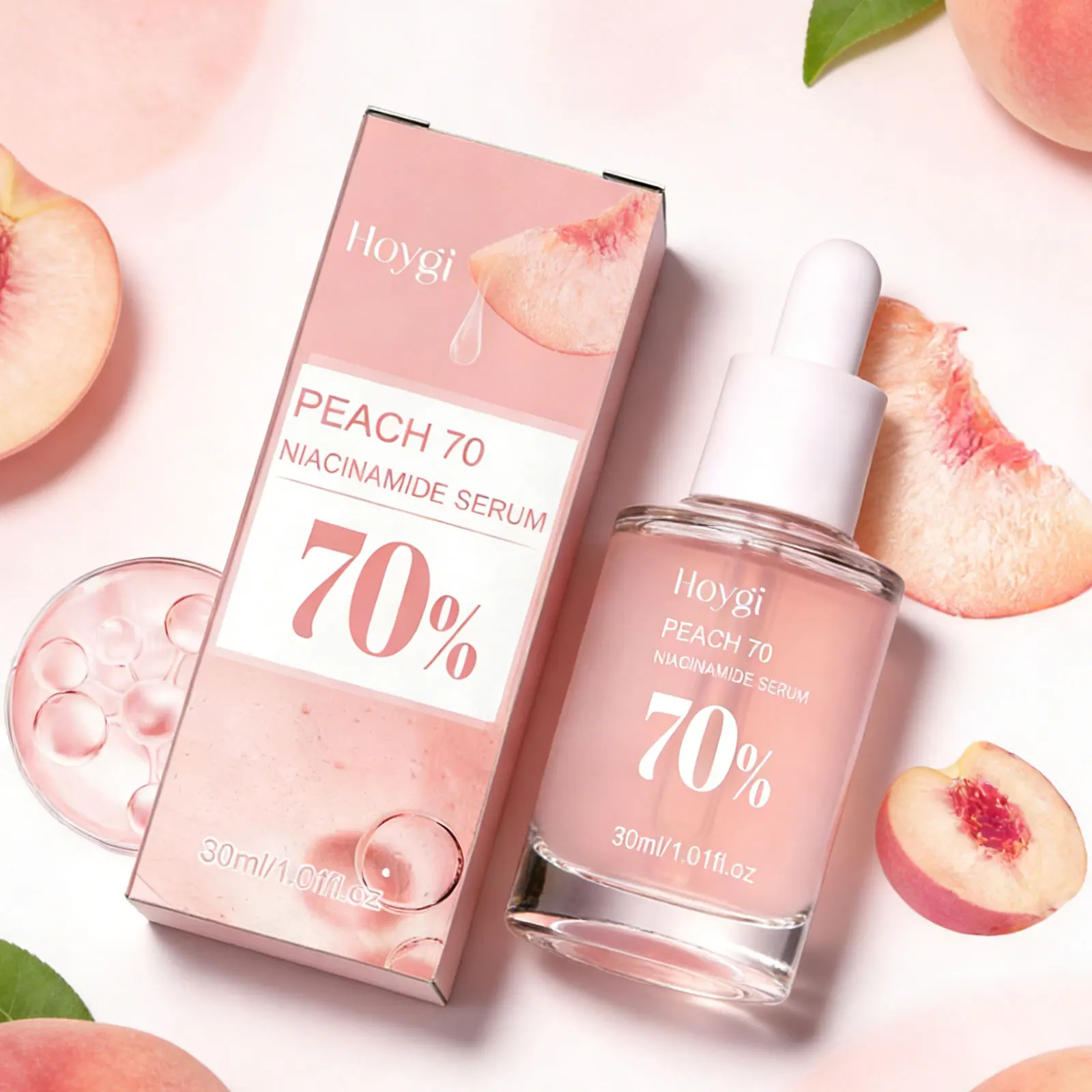 

Hoygi Peach 70% Niacinamide Essence Moisturizing Firming Pores Facial Skin Care 30ml Beauty Products Brightening Hydrating Serum