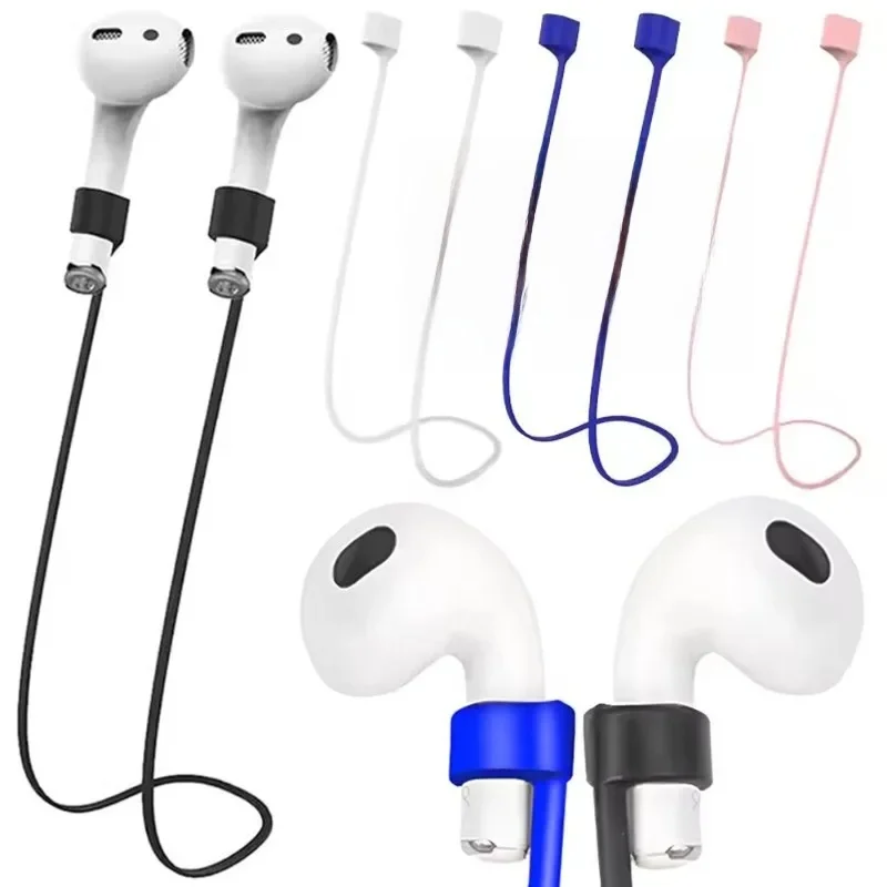Corde Anti-perte en Silicone souple, 55/70CM, pour écouteurs Bluetooth, sangle de cou suspendue pour Airpods Pro Samsung Galaxy Buds, lanière Anti-chute