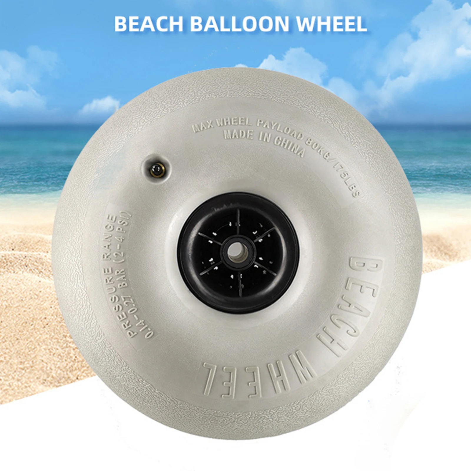 16IN Balloon Wheels Beach Cart Wheel 80KG High Load Capacity Sturdy Inflatable Balloon Tire for Beach Kayak Trolley Cart Camping