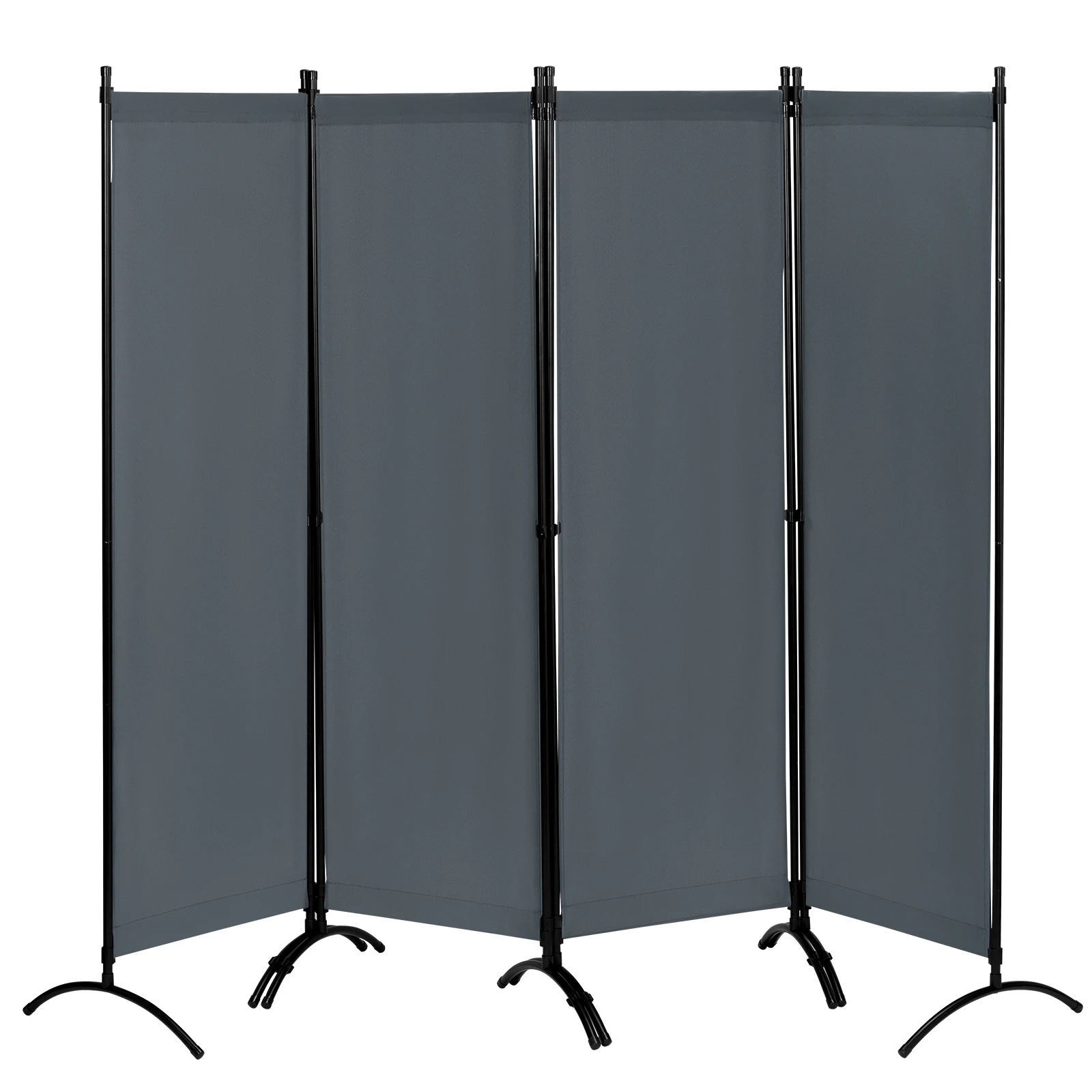 4Panels Folding Room Divider 224x182cm Sun Protection Freestanding Privacy Screen for Offices Balcony Bedroom Outdoor Garden