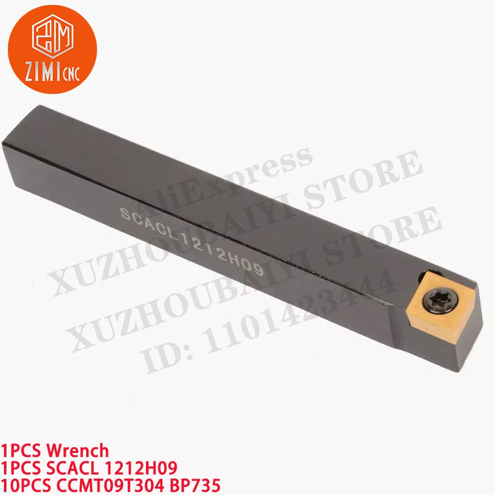 1 шт SCACL1212H09 12 мм Держатель токарных станков + 10 шт. CCMT09T304 Твердосплавная вставка инструмент с ЧПУ токарный станок по металлу механический режущие инструменты