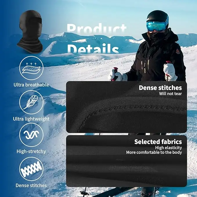 Ski maske, Gesichts maske für Männer und Frauen-Skifahren, Snowboarden, Motorrad, UV-Schutz & Windschutz