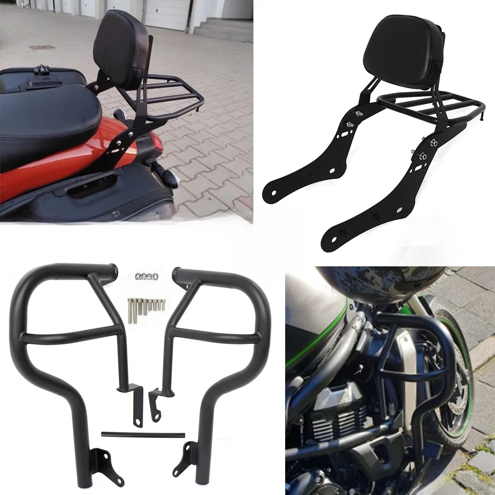 Do Kawasaki Vulcan S 650 VN650 EN650 650CC 2015-2026 Tylny Sissy Bar z Bagażnikiem, Ramami Ochronnymi, Osłonami Silnika i Zderzakiem — 2
