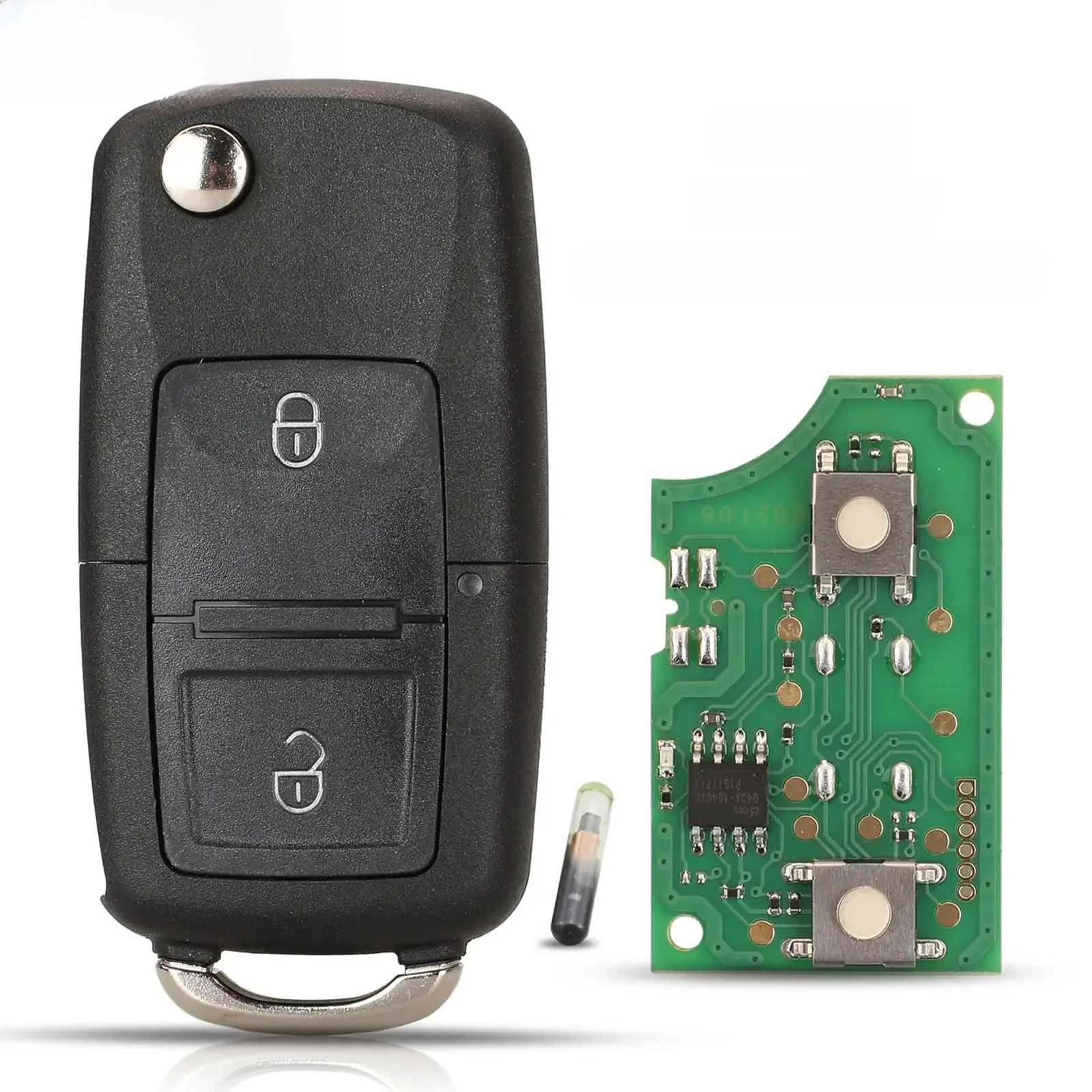 Jingyuqin – clé télécommande à 2 boutons, 434MHz, avec puce ID48, pour voiture VW Golf Mk6 Jetta Polo Scirocco Skoda Octavia Seat Altea FOB