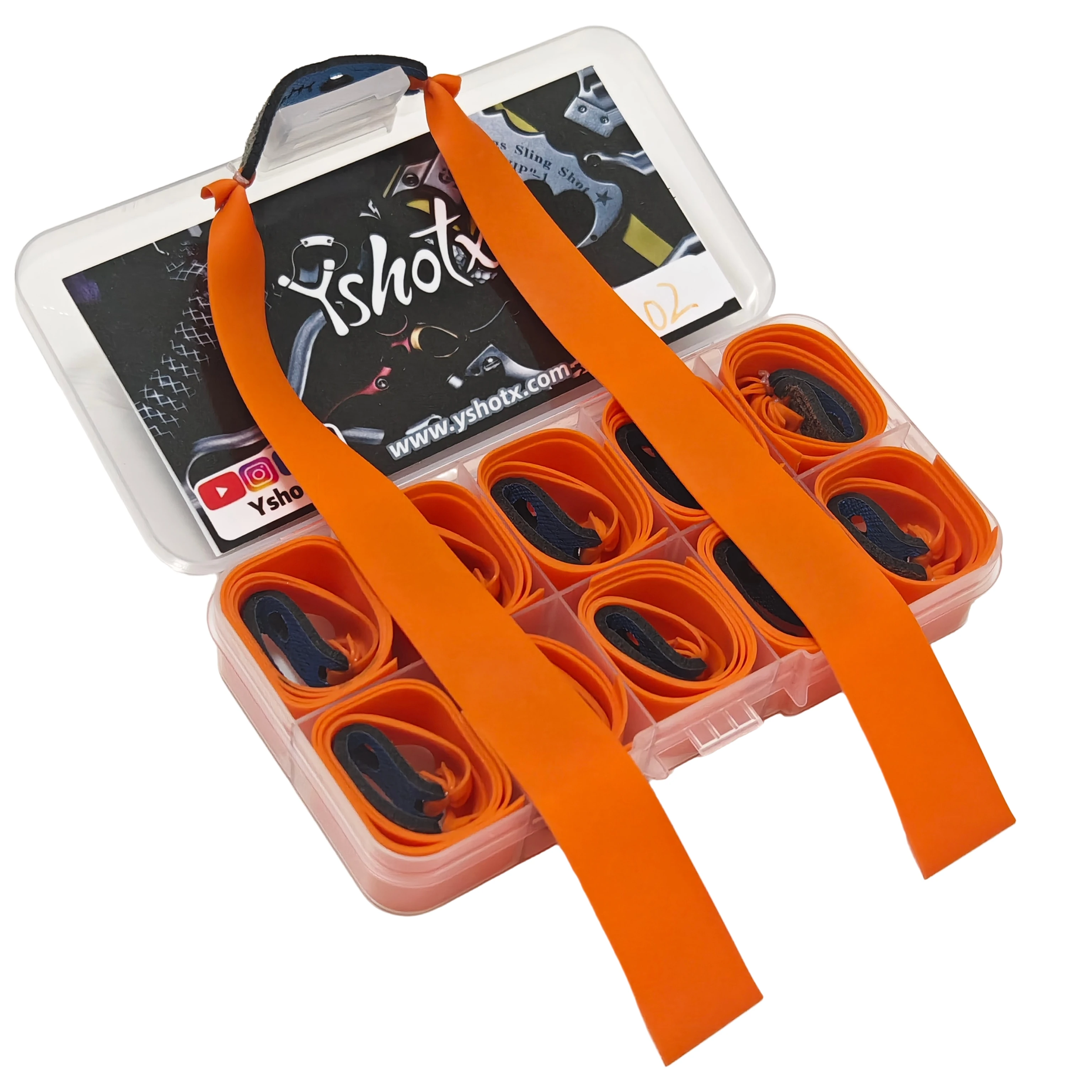 

Yshotx Power-A02 Slingshot Bands 10 pcs Flat Latex Rubber High Elastic for Hunting Catapult Shooting