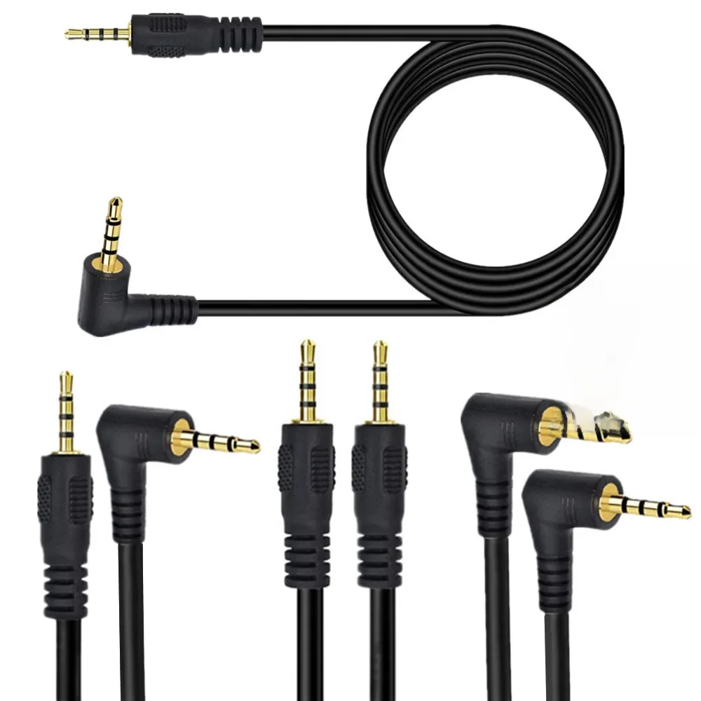 2.5mm przewód Aux 2.5mm do 2.5mm podwójne kątowe z męskiego na męskie TRRS zestaw słuchawkowy Stereo wtyczka słuchawkowa złote platerowane złącze przewód zasilający 0.3 — zdjęcie produktu 5