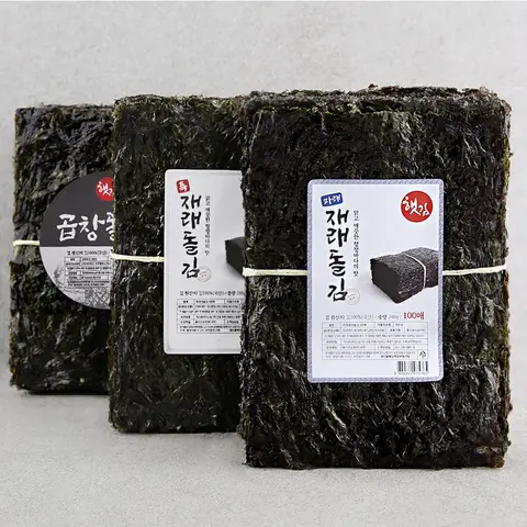 어부의선물 곱창김 구운곱창김 파래김 돌김 50매 100매