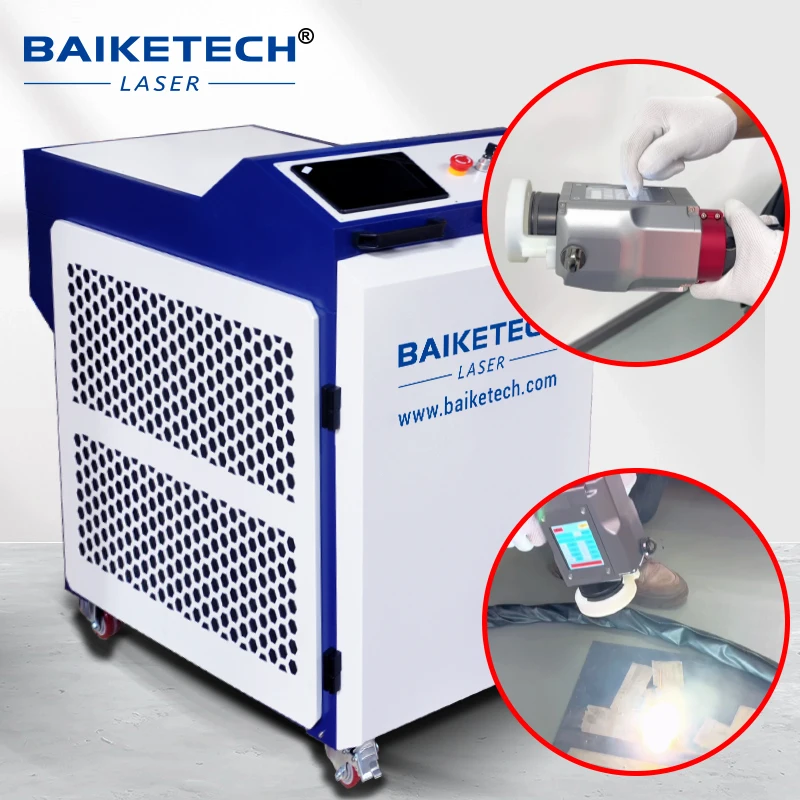 Energy-saving chassis type continuous laser cleaning machine, surface resin, paint, oil stains, dirt, rust removal machine.