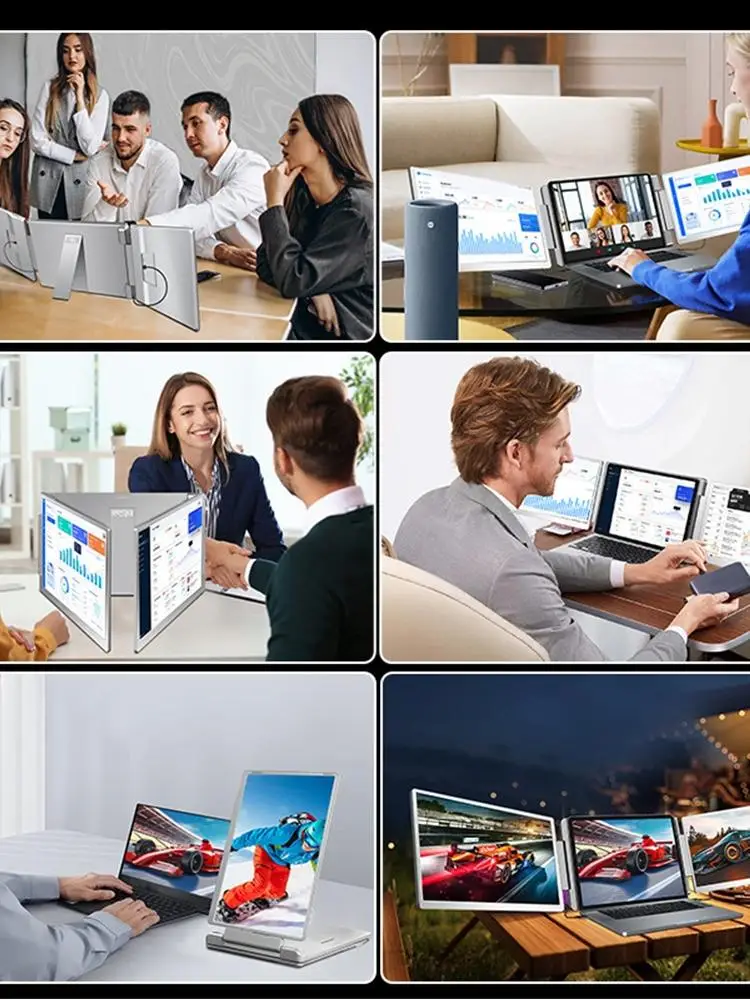 Przenośny monitor LCD FHD IPS do gier z podświetleniem, zewnętrzny monitor o wysokiej rozdzielczości, rozszerzacz ekranu podwójnego/trójskrzydłowego do zwiększenia wydajności Rospider — zdjęcie produktu 7