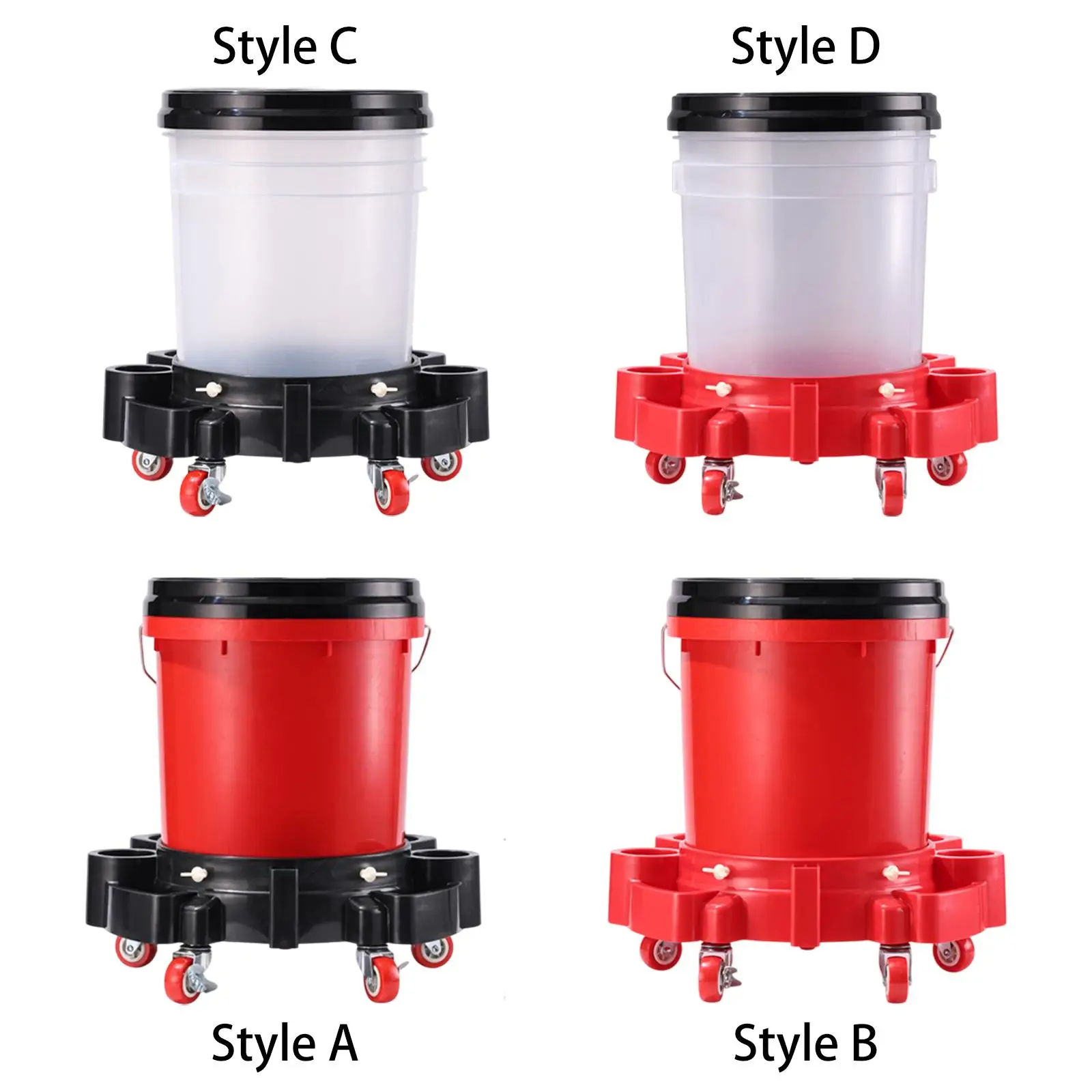 Car Washing Tool Storage Bucket with wheel, Lid Car Washing Bucket Cleaning tools Detachable Sitting Car Washing Bucket Set