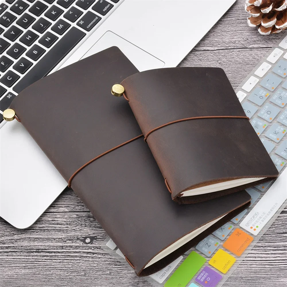 Notatnik podróżny z prawdziwej skóry DIY Journal 8 kolorów Retro pamiętnik Przenośne szkolne książki biurowe Skóra Crazy Horse — zdjęcie produktu 7