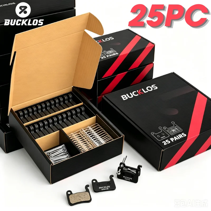 25 Paar BUCKLOS Bremsbeläge MTB Fahrrad-Scheibenbremsbeläge für A01S M06 Boxed Bike MTB Hydraulische Bremsbeläge Harz/Metall/Keramik Teile
