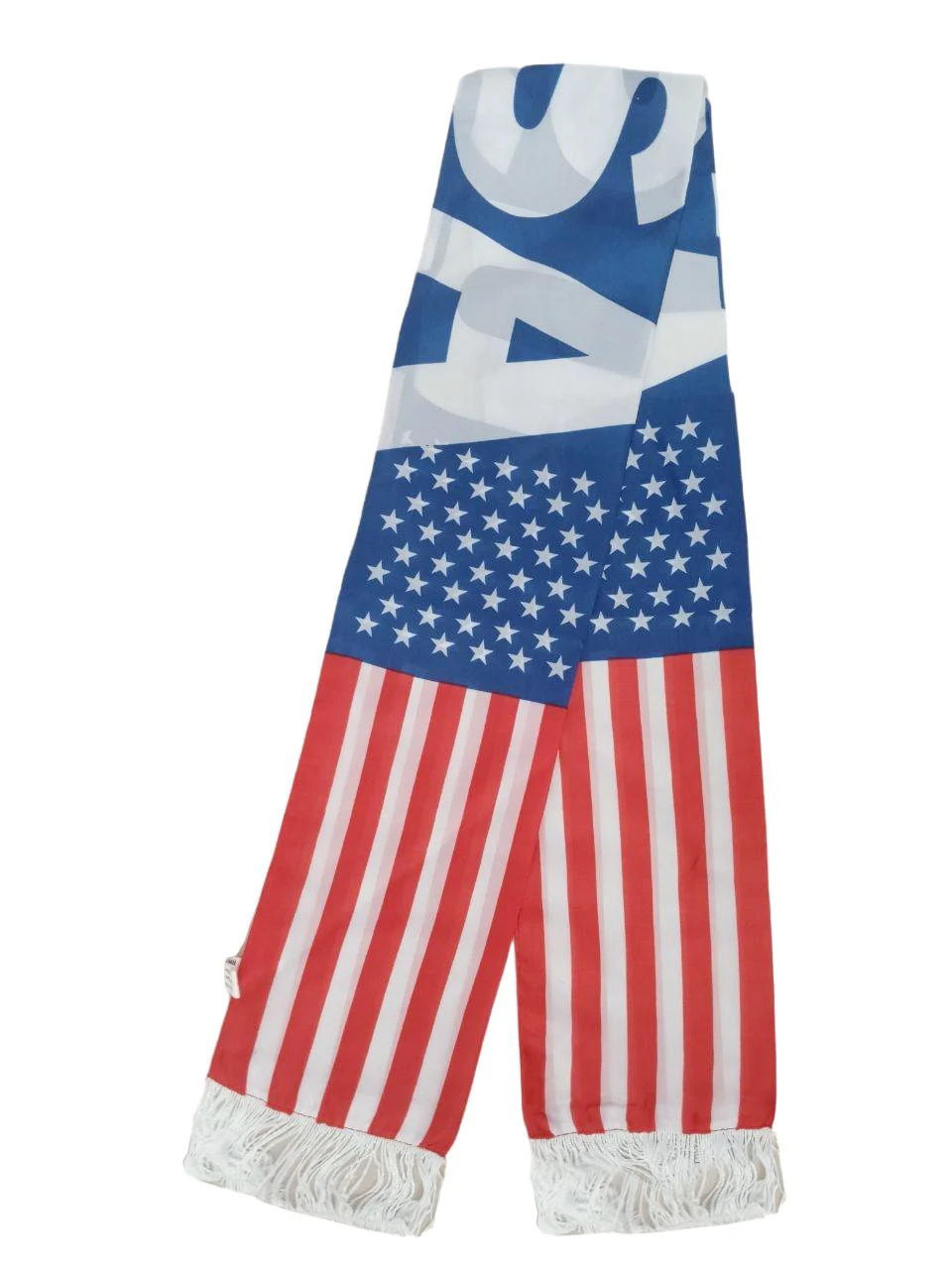 Directly Delivery 100% Polyester July 4th independence Day Football Soccer Fans USA America Flag Scarf