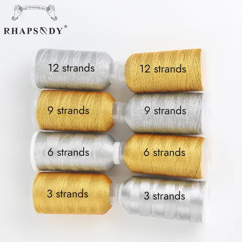 Rhapsody Metallic Thread 3/6/9/12 Strands Jewelry Thread Craft Gold Silver String Tinsel Handmade DIY Bracelet Knit Making Cord