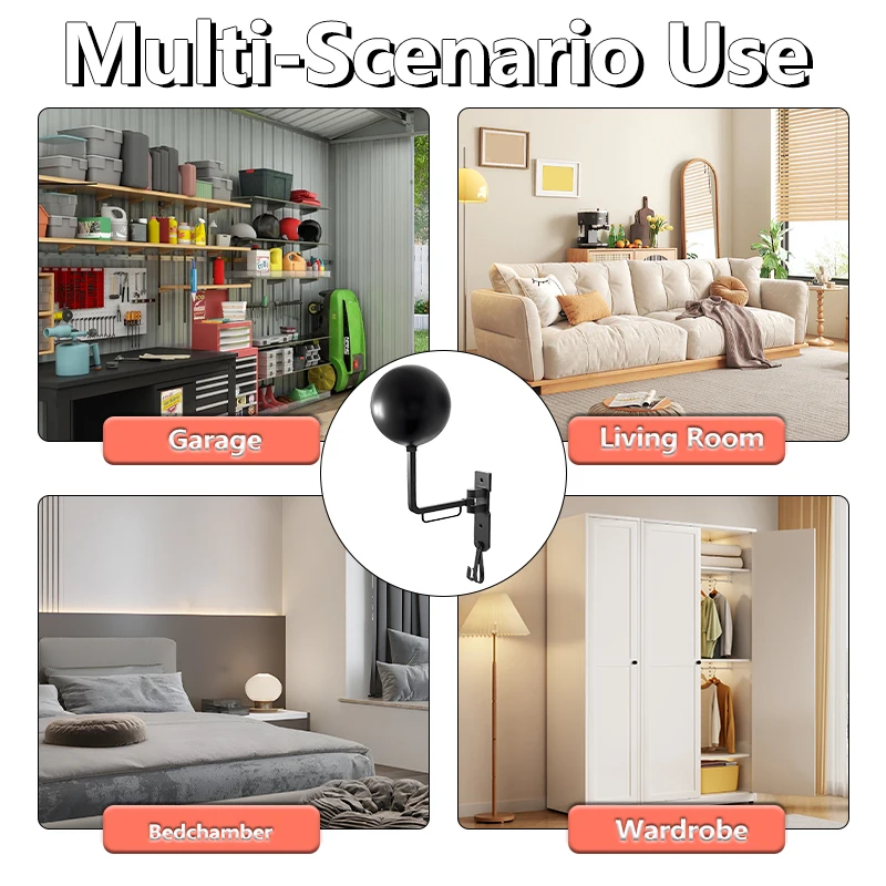 알루미늄 합금 헬멧 홀더 다기능 헬멧 랙 대형 볼 헤드 더블 후크 디자인 자전거 모토 럭비 모자 홀더 용