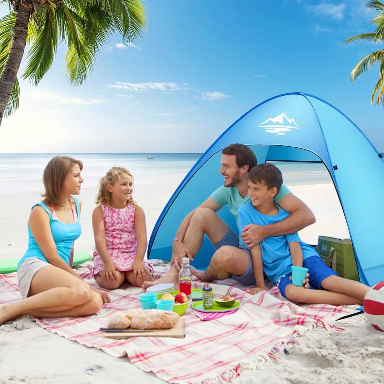 Pop Up Beach Tent Extra Lightweight UV 50+ Sun Protection Portable Beach Tent Ventilation Waterproof Outdoor Throwing Tent