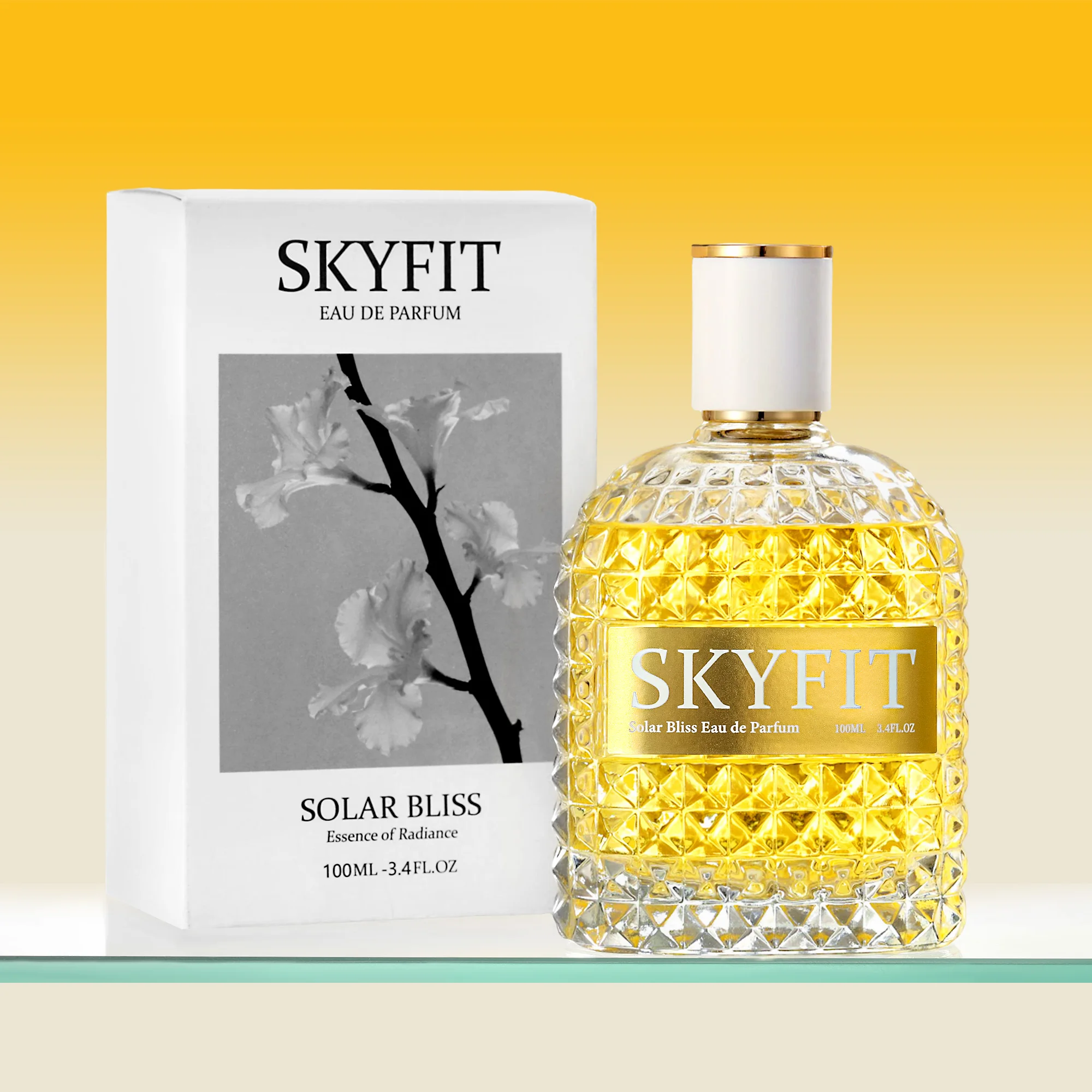 

SKYFIT Solar Bliss EDP for Men Women 100ml Warm Sweet Gourmand Scent with Creamy Pistachio Vanilla and Floral Jasmine Caramel Ideal Gift for Husband Wife Birthday Anniversary
