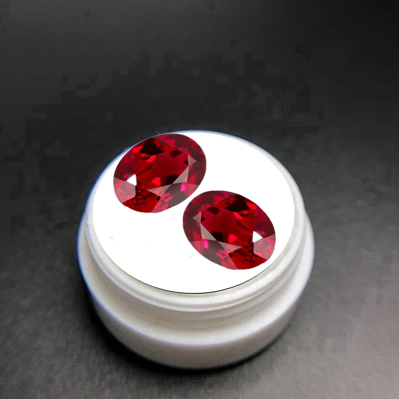 1 PCS Ruby Gem Pass UV Tested Fluorescent Ruby 13×18mm 16.0ct Oval Faceted Cut VVS Loose Gemstone for Jewelry Making DIY Gem