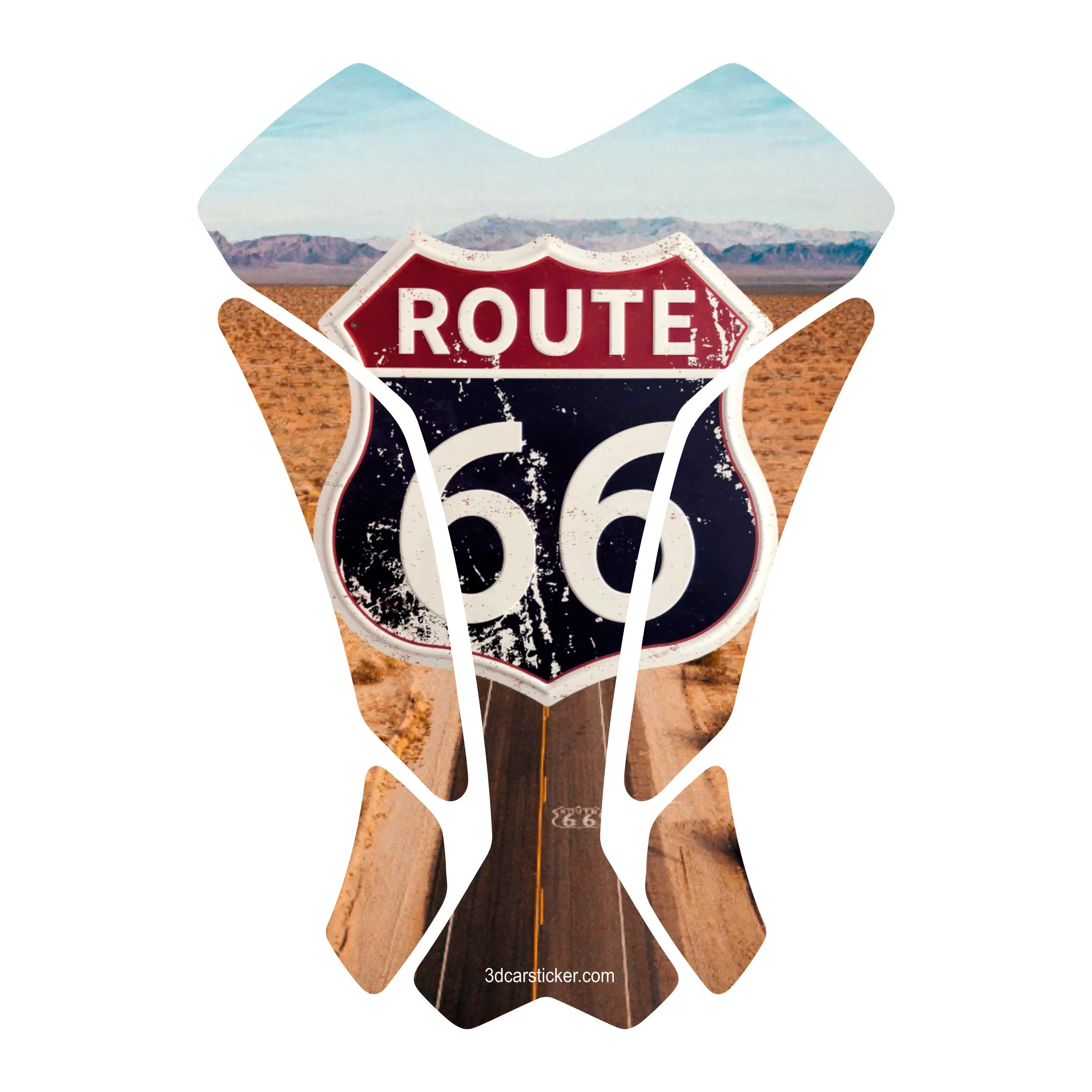 

Tank Pad Fuel Prodector 3D Sticker Decal Motorcycle Gas Protect Route 66 America