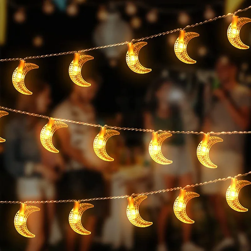 Star Moon Led String Light Ramadan Decoration For Home EID Mubarak Decor Islam Muslim Event Party Supplies Eid al-Fitr Decor