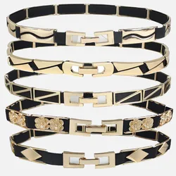 Maikun-Ceinture Fine artificiel astique Vintage pour Femme, Accessoire Décoratif en Métal Polyvalent pour Robe, Pull à la Mode