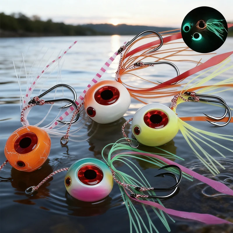 1 قطعة طعم تهزهز للمياه المالحة 60 جرام 80 جرام رأس غرق الرصاص مع تنورة مطاطية-طعم القفز المعدني الثقيل لصيد الأسماك في بحر المحيط #1